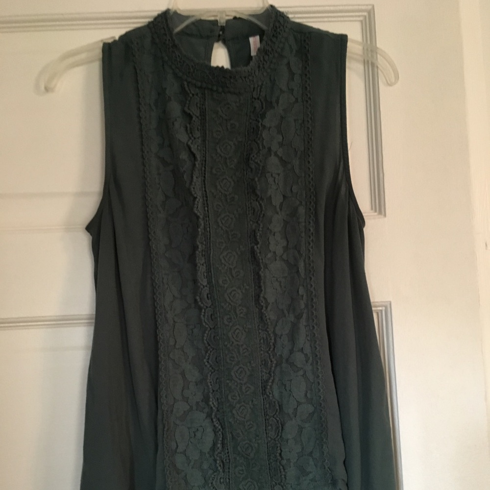 Blue high-neck tank